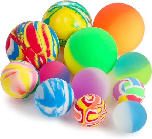 Pllieay 12pcs Bouncy Balls 3 Sizes Mixed Color, Bouncing ...