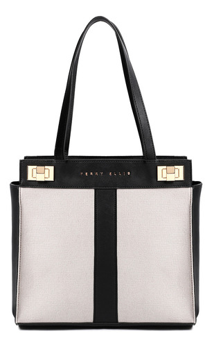 Bolsa Tote Perry Ellis A01755 Color Blanco/negro