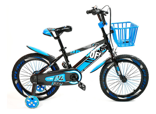 Bicicleta Infantil Para Niños, 16 Con Ruedas Y Canastilla Color Azul Tamaño Del Cuadro 16