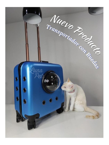 Imagen 4 de 4 de Transportador Mochila Bolso Con Ruedas Mascotas Perro Gato