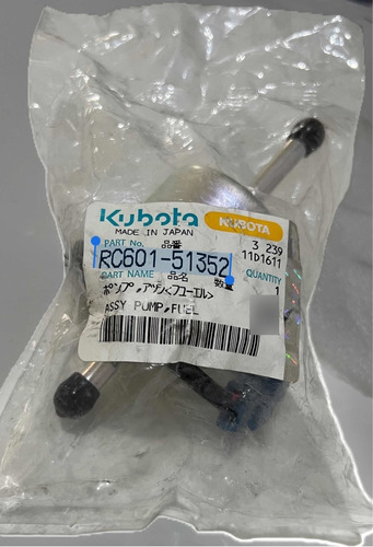 Electric Fuel Pump Rc601-51352 Rc60151352 Kubota Original 