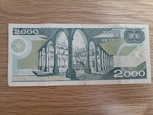 Billete México $2000 Pesos 1987 Justo Sierra Colección (Usado)