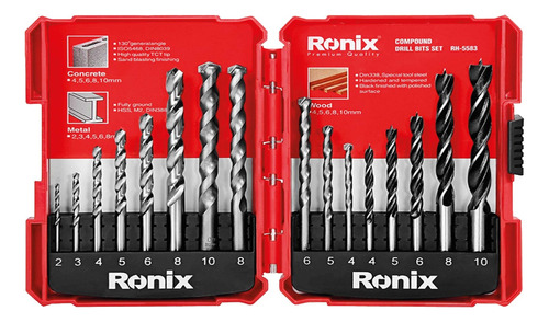 Caja De 16 Mechas Ronix (multi-funcion)