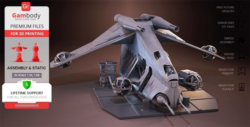 Archivo Stl Impresión 3d - Star Wars Laati Gunship Gambody