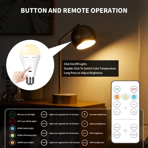 Bombilla Recargable Usb Con Control Remoto, Bombillas Con De