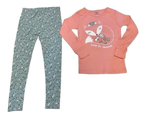 Set De 4 Piezas Pijama Carters Para Niña Manga Larga