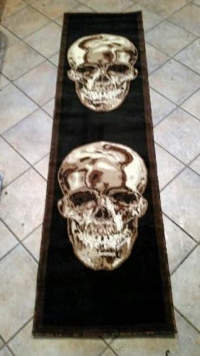 Alfombra Con Diseño De Calavera, Color Marrón Y Negro, Tamañ