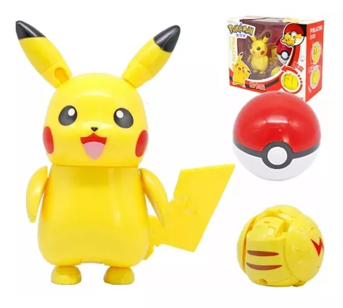 Brinquedo Boneco Pokémon Pikachu Articulado Com Pokebola