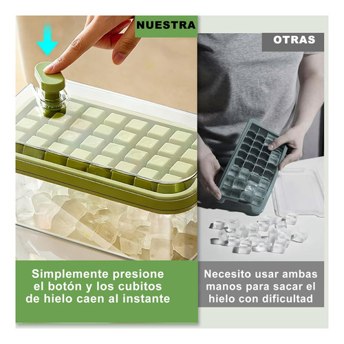 Hielos Molde, Molde Para Hielos Con Tapa Y Cubitera, Moldes