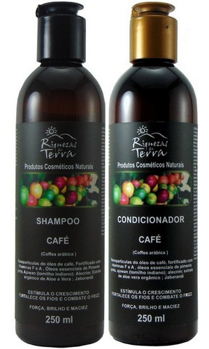 Shampoo De Café + Condicionador Orgânico Vegano Certific Ibd