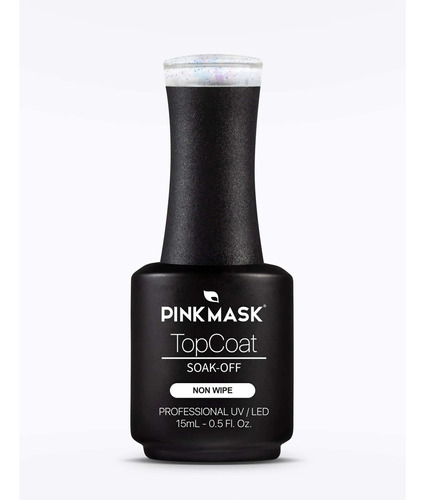 Top Coat Glitter #1 Non Wipe (15ml) - Marca Pink Mask