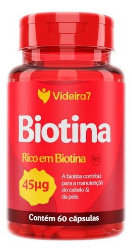Suplemento Biotina Para Beleza E Saúde Da Pele E Unha 60cáps Sabor Neutro