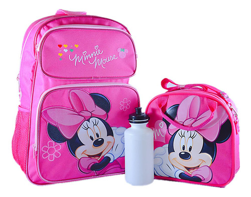 Koola Mochila Escolar 16  Diseño Minnie Bolsa Almuerzo Agua