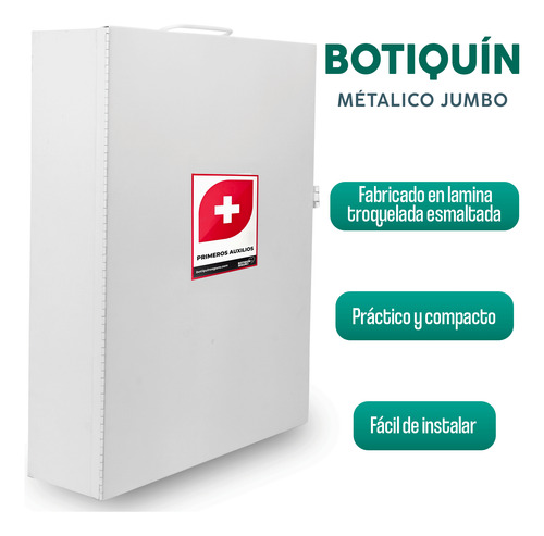 Botiquin Extra Grande, Con Material De Curacion Y Señal