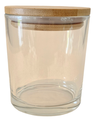 Vaso Para Velas 80x90 Con Tapa De Bamboo