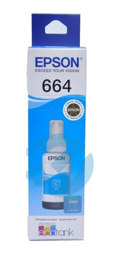 Botella Tinta Epson Cian 664 Original T664220-al Vigente