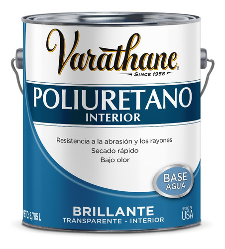 Barniz Poliuretano Interior Madera Varathane 3.8 L Base Agua