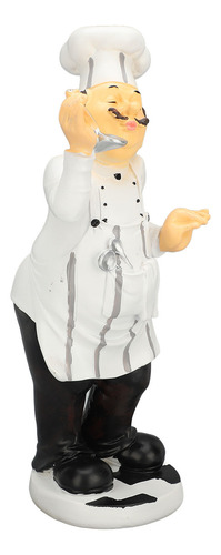 Estatueta Francesa Chef Sculpture Em Resina 3d Decorativa En