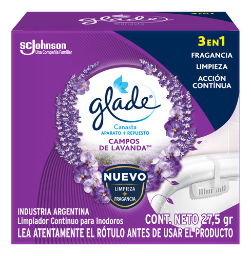 Glade Canasta Solida Lavanda P/ Inodoros Aparat + Rep X 12 U