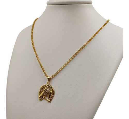 Colar Ferradura Da Sorte Estilo Feminino Banhado A Ouro 18k