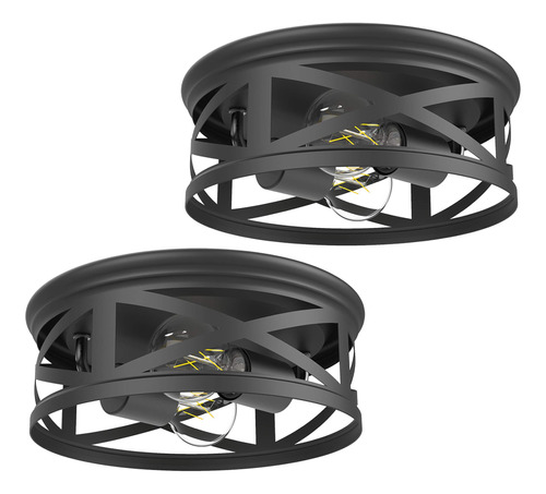 Sunco Lighting Lampara Techo 2 Luz Empotrada Color Negro E26