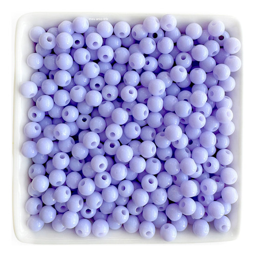 Miçanga Bola 6 Mm Com Furo Passante Bijuteria Cores Cor Lilás