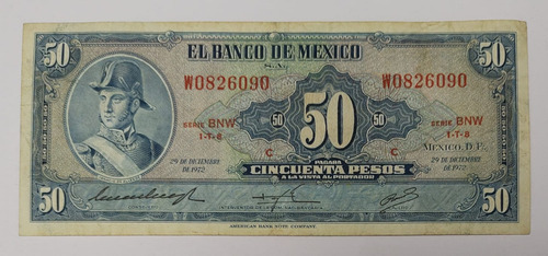 Billete De Mexico 50 Pesos Allende Buena Condición