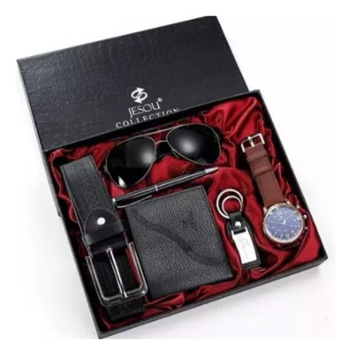 Set De Regalo Para Hombre, Reloj De Embalaje Exquisito, 6 Un