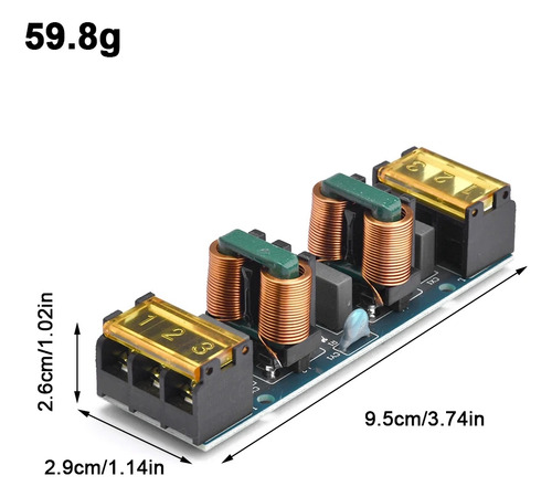 Módulo De Filtro Power Emi 25a Wave Fi De Dos Etapas De Alta