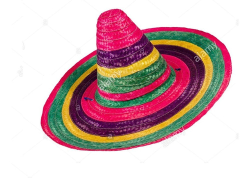 Sombrero Mexicano Multicolor Cotillón X10