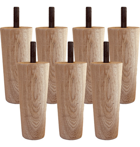 Juego 7 Patas Madera Torneada Para Somier 11 Cm Sommier 