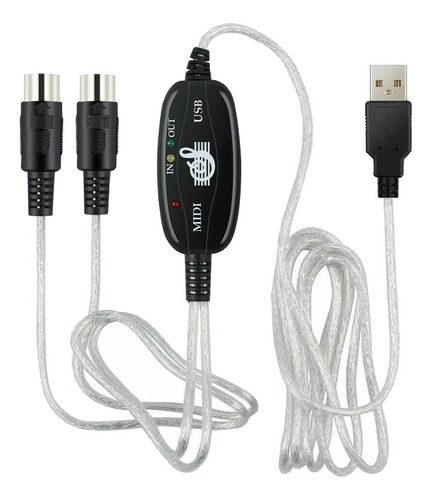 Convertidor De Cable De Interfaz Midi Usb In-out A Cable De