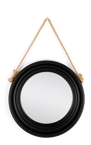 Espejo Decorativo Marco Circular Negro 40x40cm