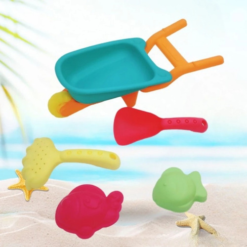 Juego De 5 Juguetes De Playa Para Cavar, Arena, Jugar A La P