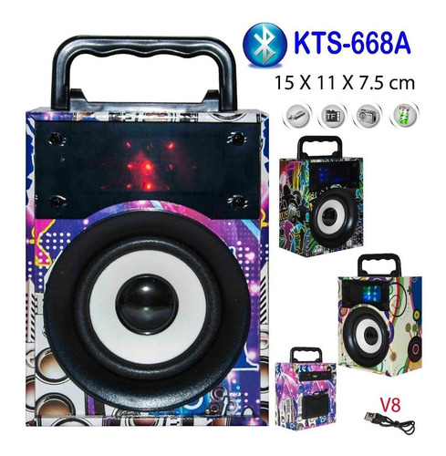 Parlante Bluetooth Usb Radio Fm Auxiliar Original