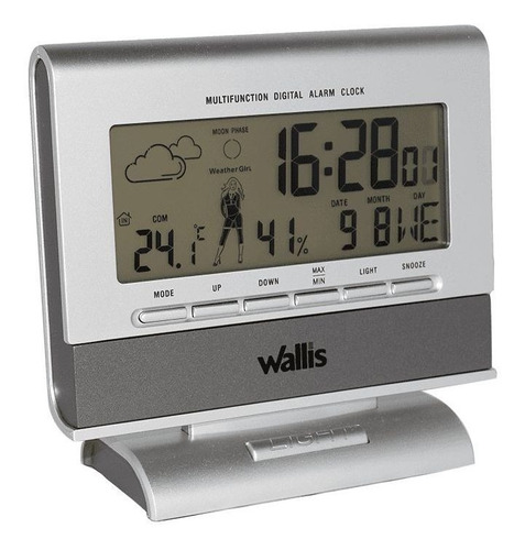 Wallis - Con Reloj, Calendario Y Alarma, 12.7x20x2.5 Cm, Pla