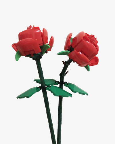 Gr Glamray Kit Bloque Construccion Flor 2 Rosa Roja Regalo