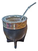 Comprar Mate Uruguayo Imperial Alpaca Y Cuero Bombilla Alpaca