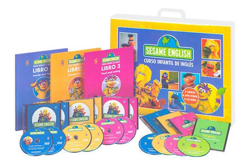 Sesame English Curso Infantil De Inglés 3 Vols Con 6 Dvds
