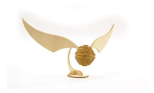 Harry Potter Golden Snitch Libro Y Modelo Armable En Madera