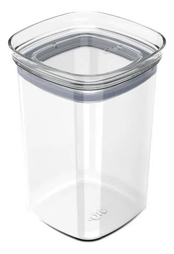 Pote Hermético Frasco Transparente Cuadrado 1 Lt Cocina Ou