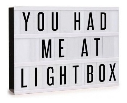 Imagem 2 de 5 de Letreiro Quadro Led Light Box Cinema A4 Com 96 Letras Numero