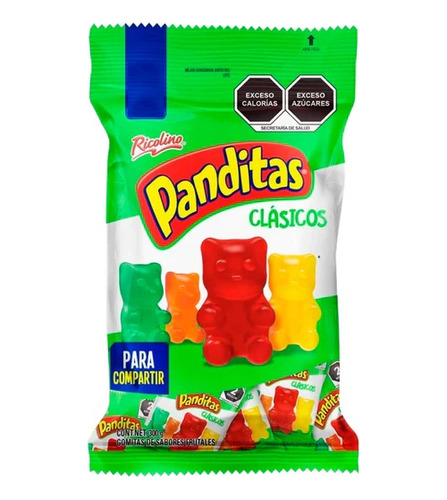 Mini Panditas Clásicos Ricolino 25 Bolsitas Gomitas Sabores