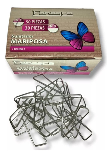 Cajas Clips Mariposa N° 2 Fanagra X 50 Uds