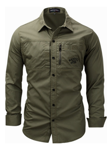 Camisa Táctica De Algodón Para Hombre, Camisa Larga Del Ejér