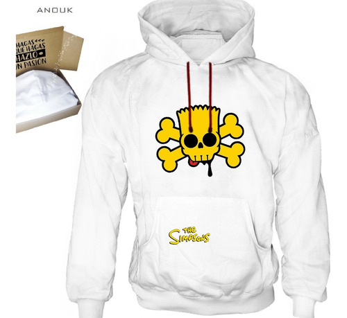 Imagen 7 de 10 de Buzo Hoodie Personalizado Saco Bart Simpson Calavera Unisex
