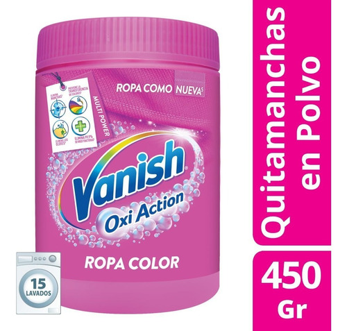 Vanish Quitamanchas Oxi Action En Polvo Pote Rosa 450 Gr