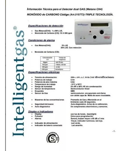 Detector Dual De Gas Intelligentgas