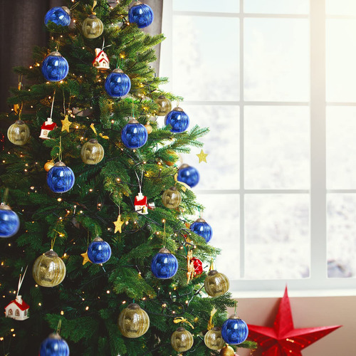 Juego De 4 Adornos Dorados De Vidrio Para Árbol De Navidad