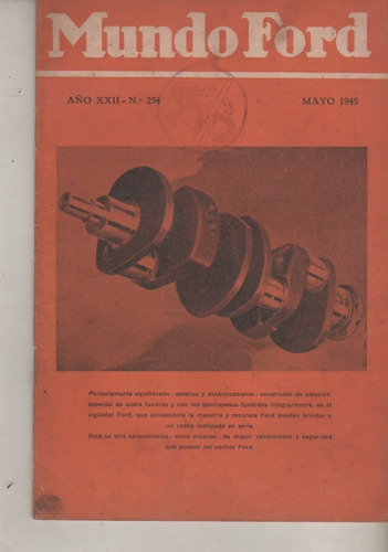 Antigua Revista Mundo Ford * Año 1945 - Nº 254
